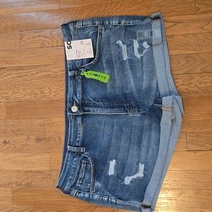 SO BRAND WOMENS JUNIOR PLUS  SIZE BLUE JEAN SHORTIE SHORTS SIZE 24/42W